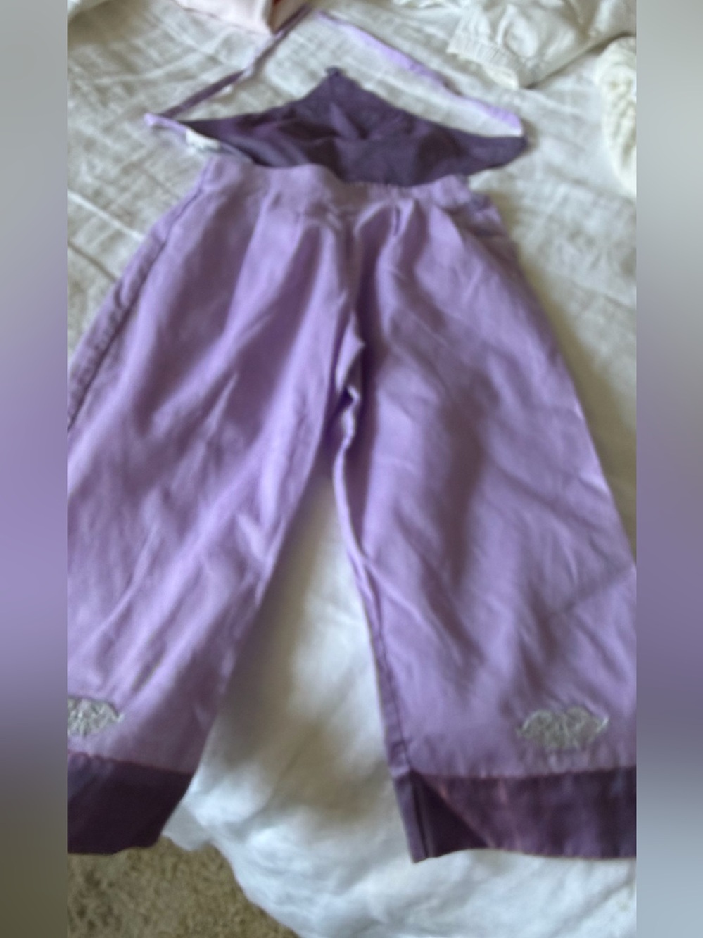 Tartine et Chocolat Lilac Pants with Dark Purple Waistband and kerchief